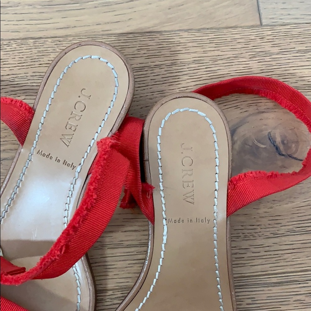 J.Crew Red Grosgrain Ribbon Block-heel Sandals - Picture 4 of 5